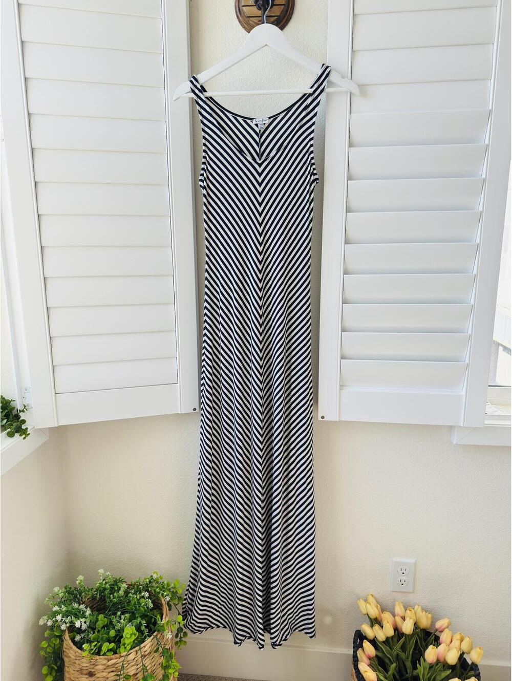 Love, Fire Black and White Chevron Stripe Maxi  - Size M